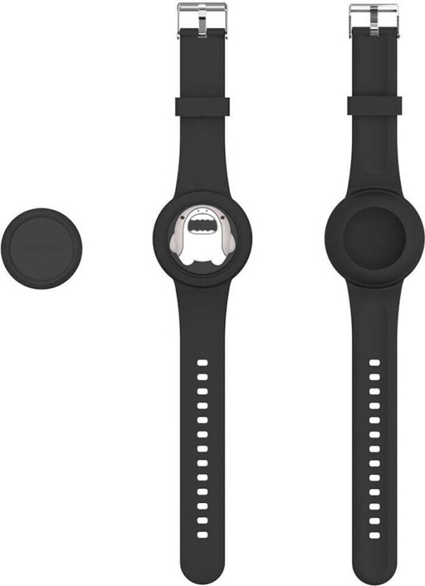 Apple AirTag Silikonrem med 3D-Design – Svart / Hai