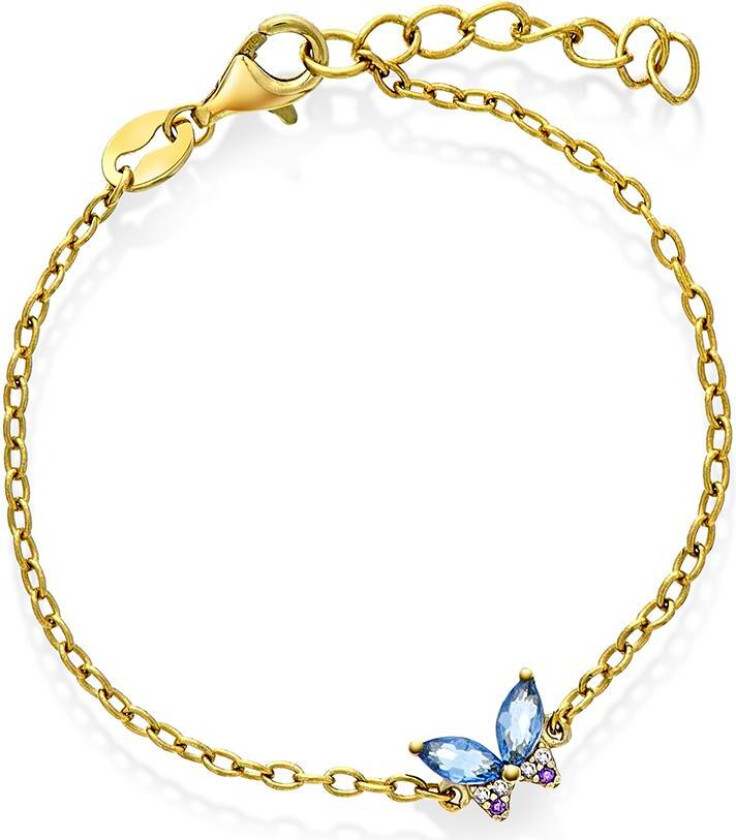 Armbånd i 925 forgylt sølv med sommerfugl