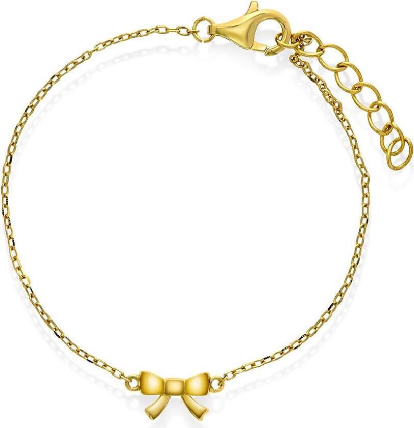 Armbånd i 925 forgylt sølv med sløyfe