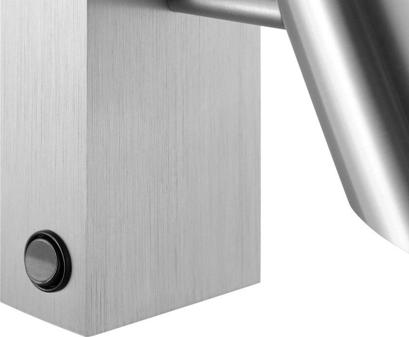 LED-veggspot Risell, bredde 9 cm, aluminiumfarget metall