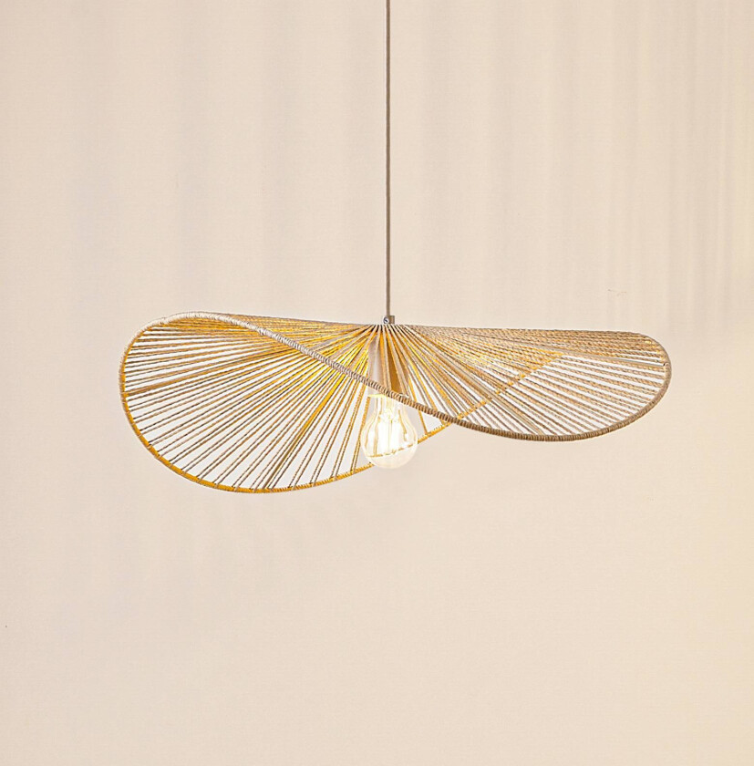 Lindby hengelampe Valdorin, beige, papir, lengde 75 cm