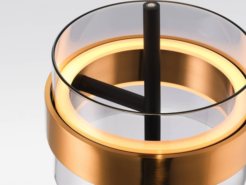 LED-bordlampe Inside, messingfarget/røykgrå, høyde 49 cm