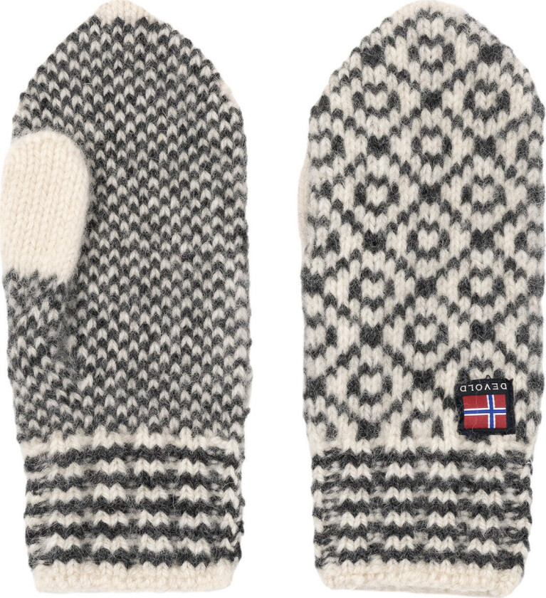 Bilde av Svalbard Wool Mitten Offwhite/anthracite XL