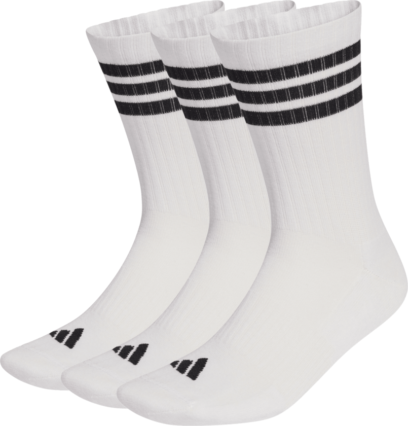 adidas ESS Crew 3-Pack Socks, sokker, unisex WHITE/BLACK/BLACK