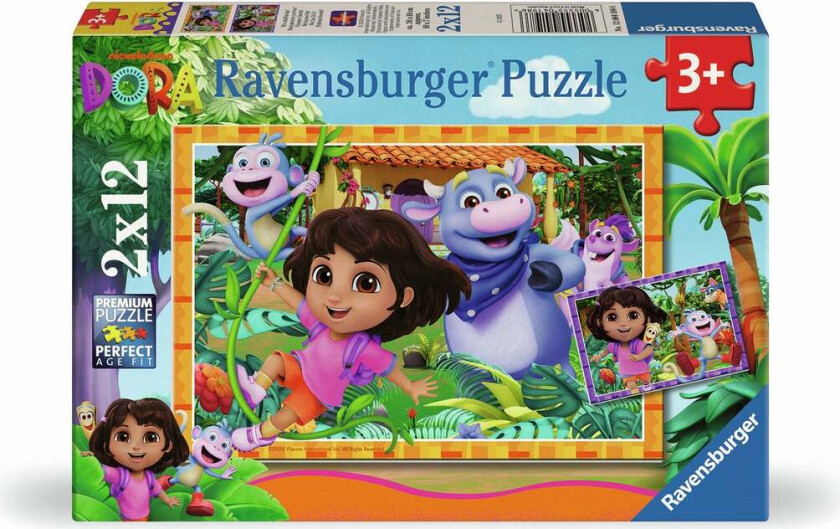 Dora Utforskeren Puslespill 2x12 Brikker - Barnepuslespill
