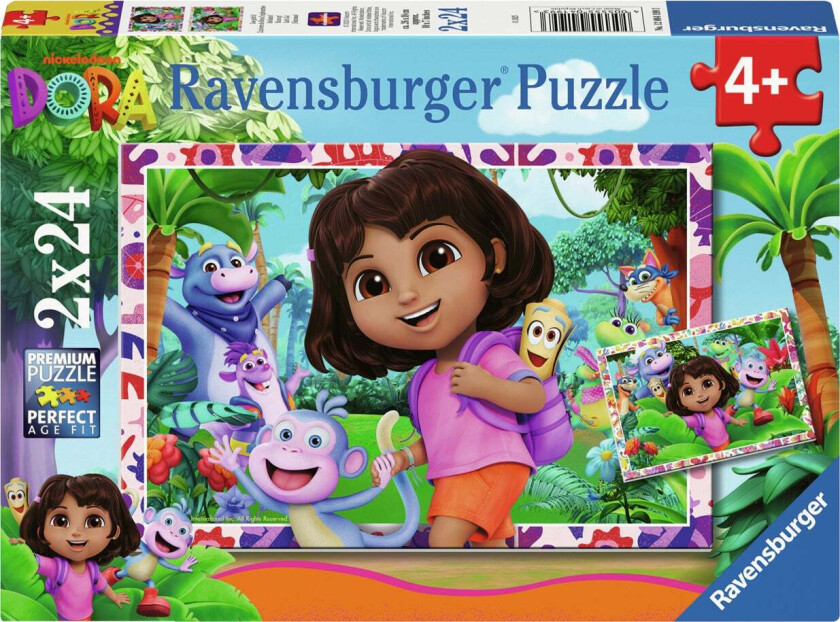 Dora Utforskeren Puslespill 2x24 Brikker - Barnepuslespill
