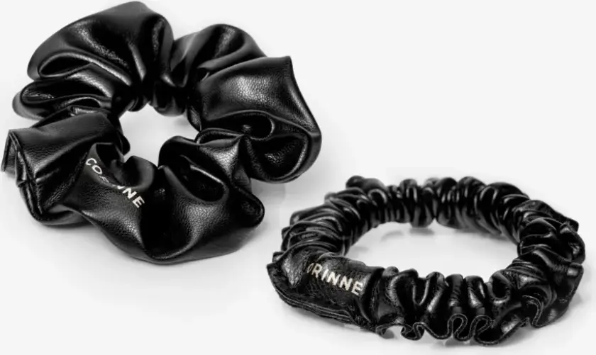 Vegan Scrunchie Big And Small 2-Pack Black
