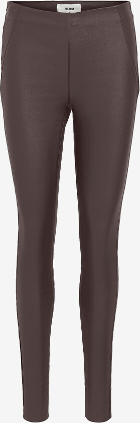 Leggings objBelle MW Coated Leggings - Brun