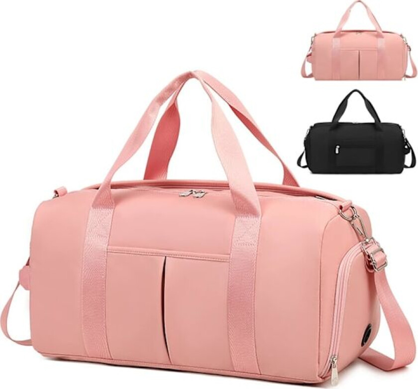Gymbag for kvinner og menn, Liten sportsbag med våtrom og skofack, Reisebag, Weekendbag