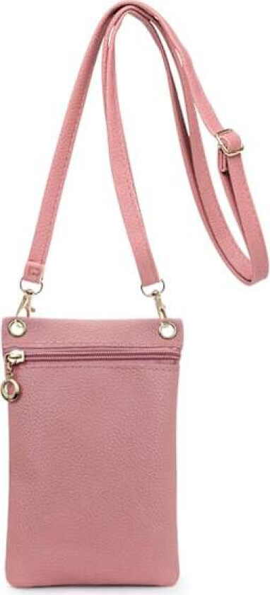 Liten Mobilveske, Myk PU-Lær Mobilveske for Kvinner, Mobiltelefonlomme Crossbody Mobilveske - Rosa