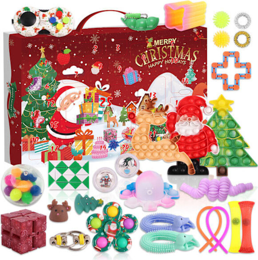 Julekalender med 24 Fidget Toys - Antistresssett for barn