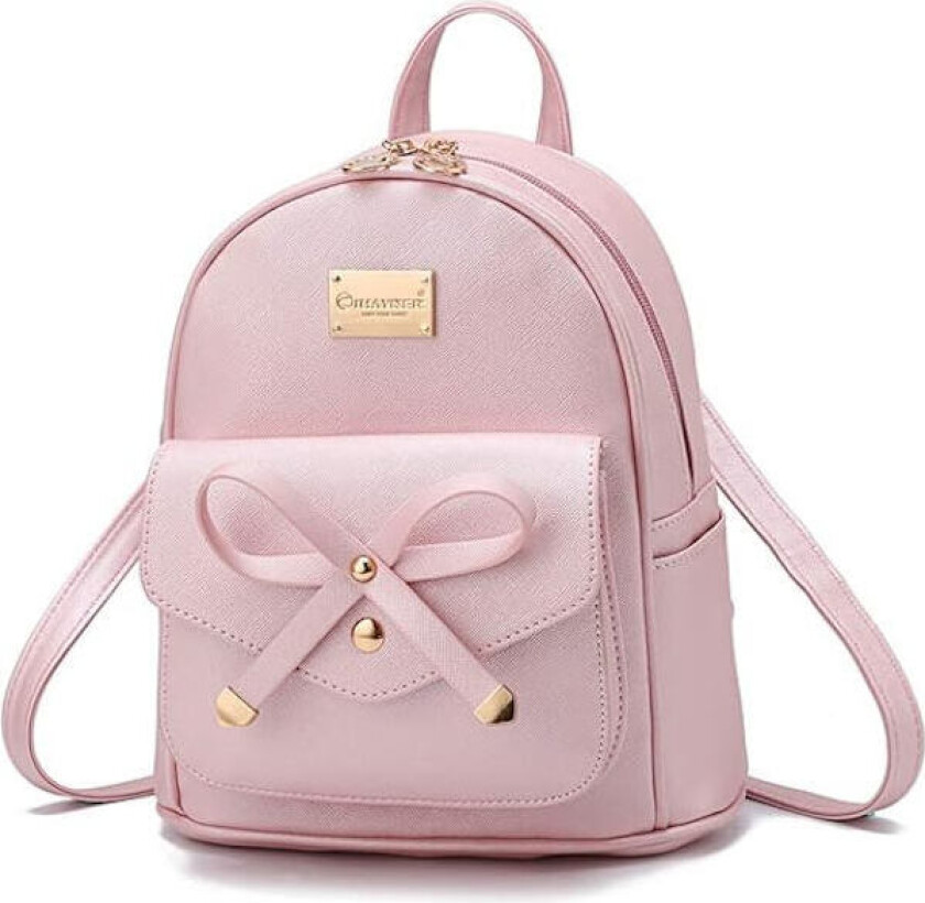 Dame Ryggsekk Mini Ryggsekker Jenter Sløyfe PU Lær Ryggsekk Håndveske Søte Skuldervesker Ryggsekk for Damer Liten Ryggsekk Tenåringer rosa
