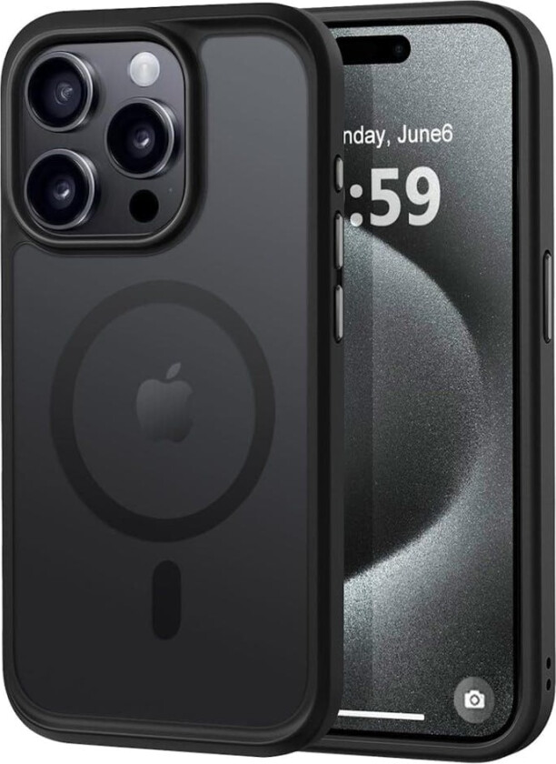 iPhone 15 Pro matt svart Magsafe-deksel