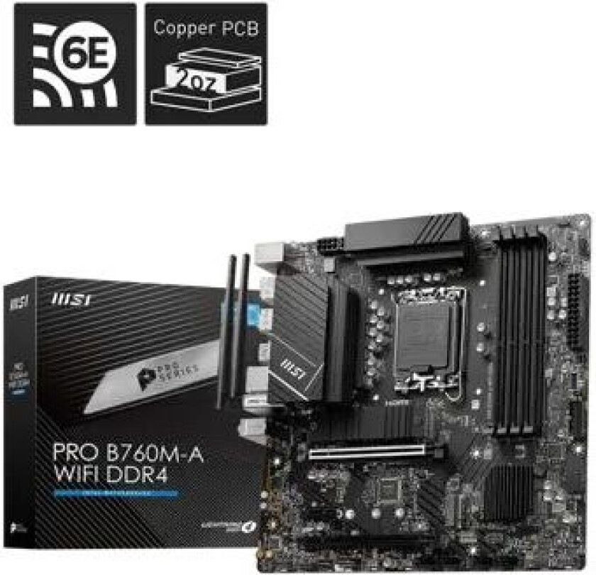 Msi Pro B760m-a Wifi Ddr4 S-1700 Matx Mikro Atx Hovedkort