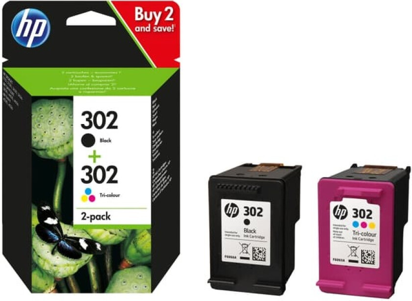 blekkpatroner 302 2-pakke Cyan Magenta Gul Sort