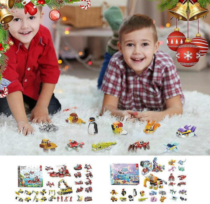 Julkalender 2023 24 stk/sett Barn Jul Havsdyr Samling Leke Adventskalender Gutter Nyttårsgaver undervannsdyr