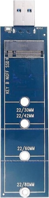 SSD M.2 til USB-adapter - B-nøkkel M.2 SATA til USB 3.0-adapter - Høyhastighets SSD-konverter for dataoverføring