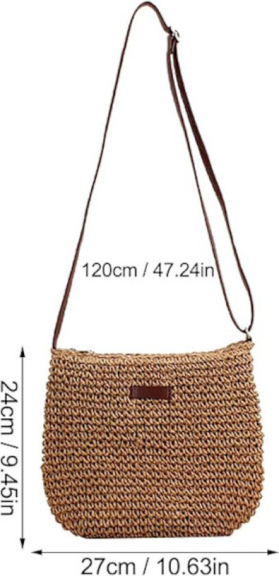 Skulderveske Unisex Voksen Sommer Crossbody Veske Strand Vevd Skulderveske Håndveske Skinn Skulderveske