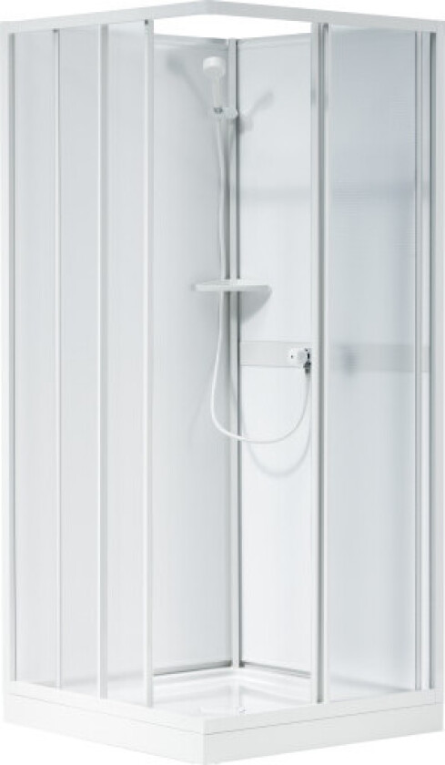 Shower Next NK dusjkabinett overdel, skyvedør, 80x80 cm, mønstret styren