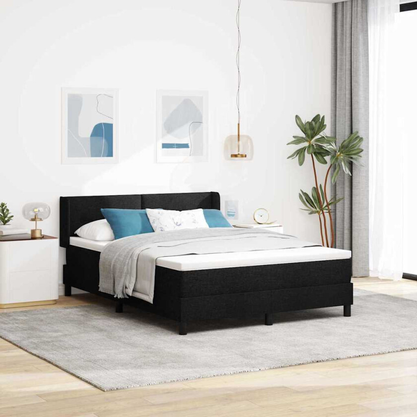 Kontinentalseng med madrass med madrass Svart 160 x 200 cm