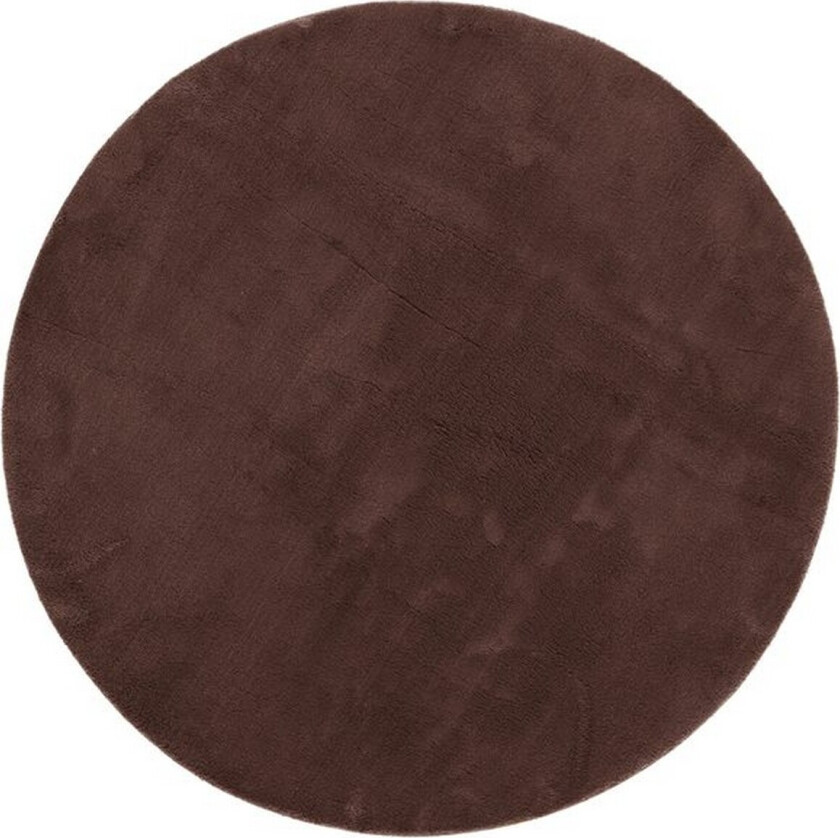 Vaskbart teppe Soft Rund - 160x160 cm, Sjokolade