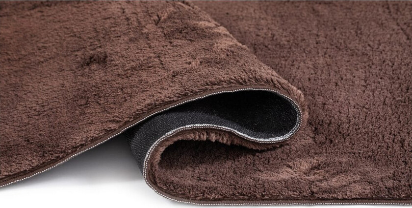 Vaskbart teppe Soft Rund - 120x120 cm, Sjokolade