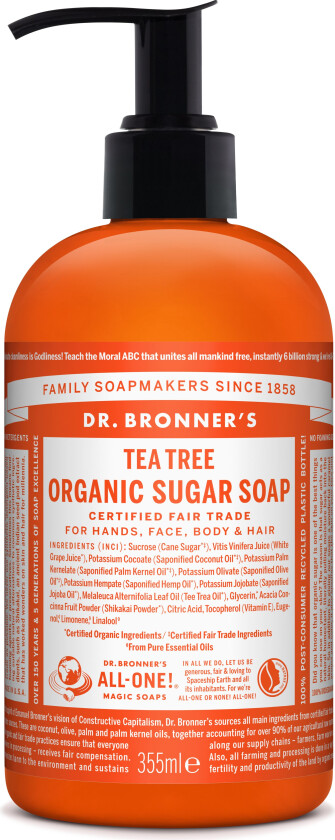 Dr. Bronner's - Organic Sugar Soap Tea Tree 355 ml