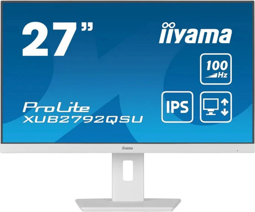 ProLite XUB2792QSU-W6 PC Skjerm - 27", IPS, 0.4ms, HDMI, 2560x1440, 100Hz - Hvit