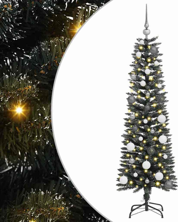 Kunstig juletre with Decorative String Lights grønn 150 cm PVC