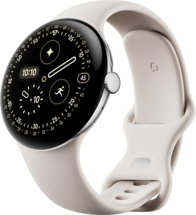 Pixel Watch 4 smartklokke 45mm WiFi (sølv/porselen)