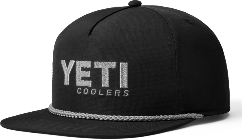Flat Brim Rope Hat Black