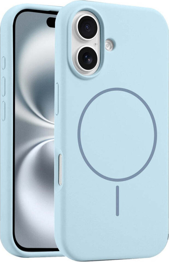iPhone 16 Plus Silikon Deksel – MagSafe Kompatibel – Lys Blå