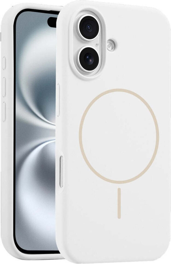 iPhone 16 Plus Silikon Deksel – MagSafe Kompatibel – Hvit