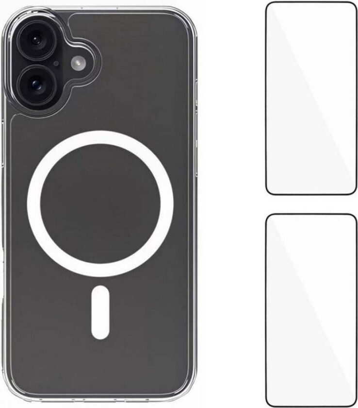 iPhone 17 Hybrid Deksel inkl. 2 x Skjermbeskyttere - MagSafe Kompatibel - Gjennomsiktig / Hvit