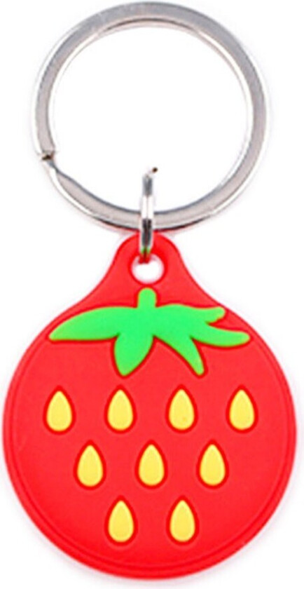 Bilde av Apple AirTag Silikon Deksel - Nøkkelring med Morsomt Design - Jordbær