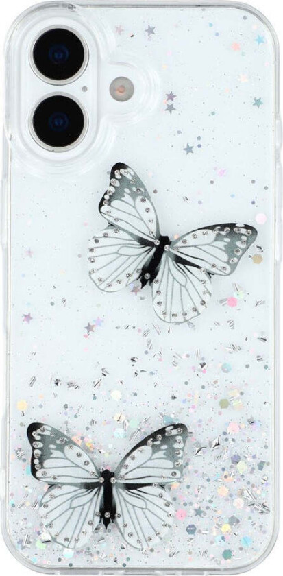iPhone 17 Fleksibelt Plast Deksel med Sommerfugler - Gjennomsiktig