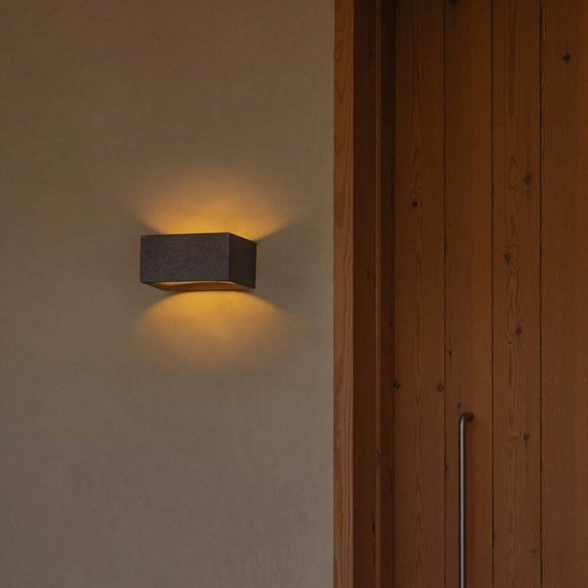 LED-vegglampe Glint, 3000K, 15 cm, grå, betong, IP55