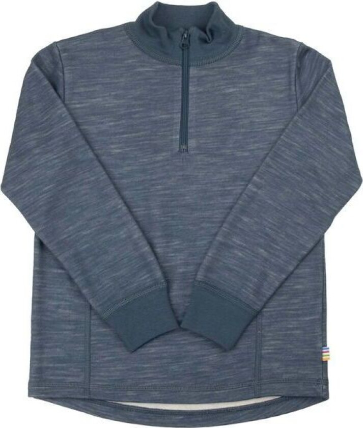 genser m/ half-zip i ull til barn, Dark Denim