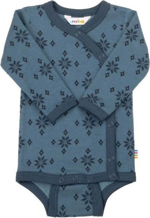 Ice Crystal omslagsbody i ull/bomull, Blue