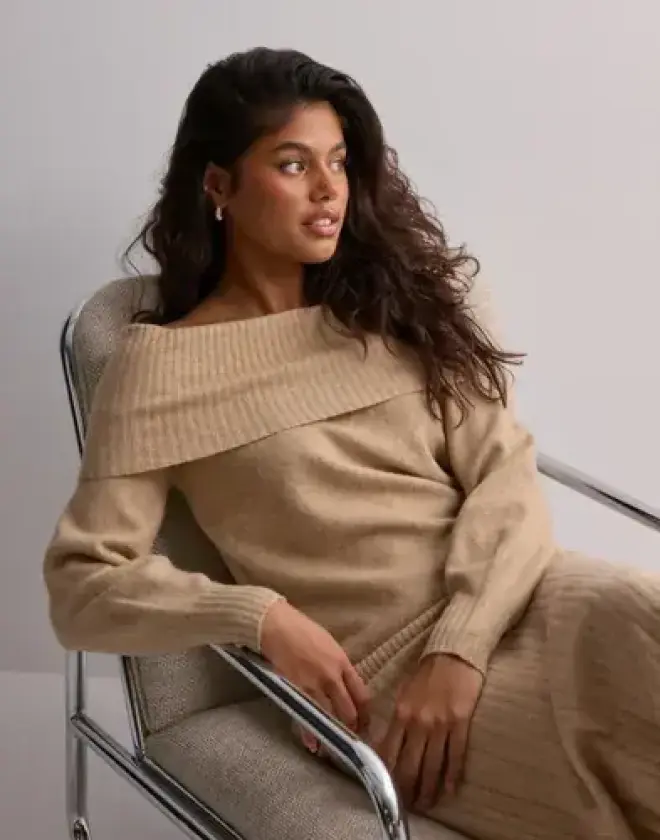 Beige - Onljeanett Life L/S Off Shoulder Cc