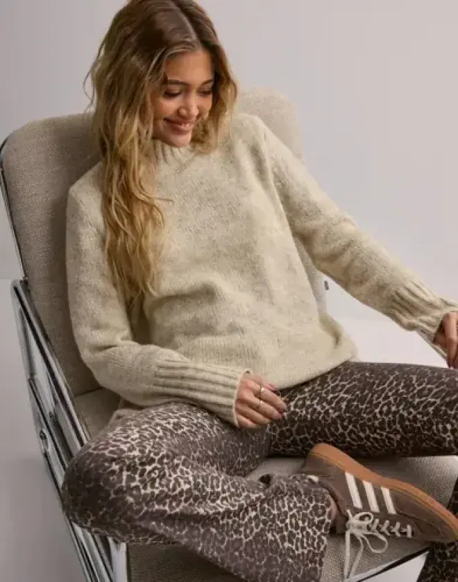 Beige - Onlaya Life Ls High Neck Cc Knt