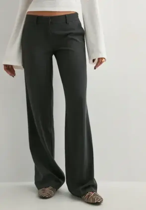 Grå - Low Waist Relaxed Suit Pants