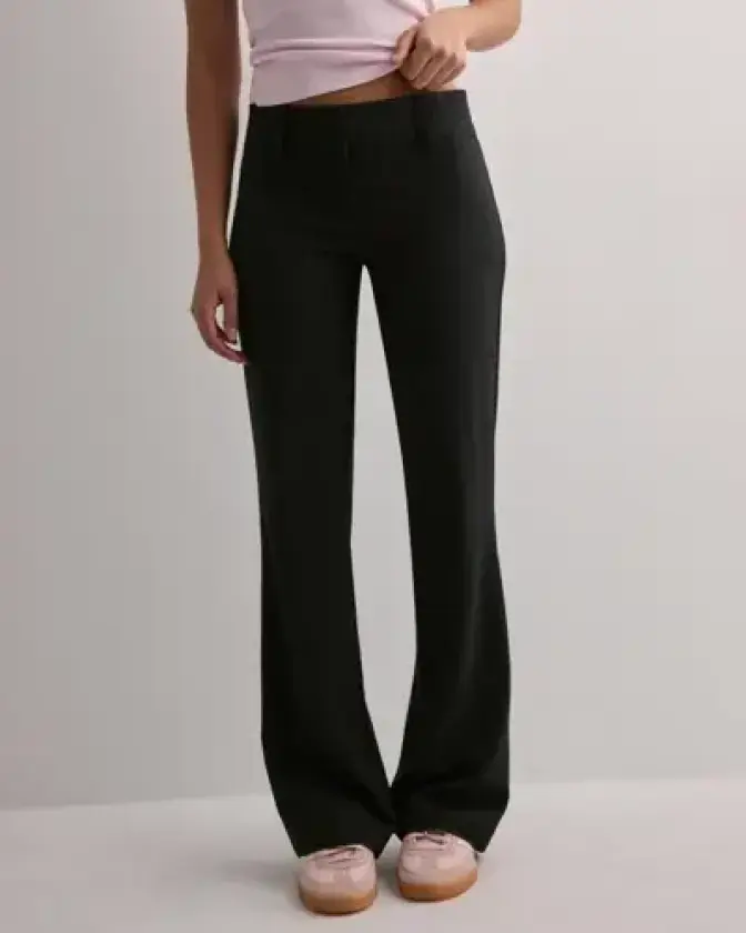 Svart - Super Low Waist Flare Suit Pant
