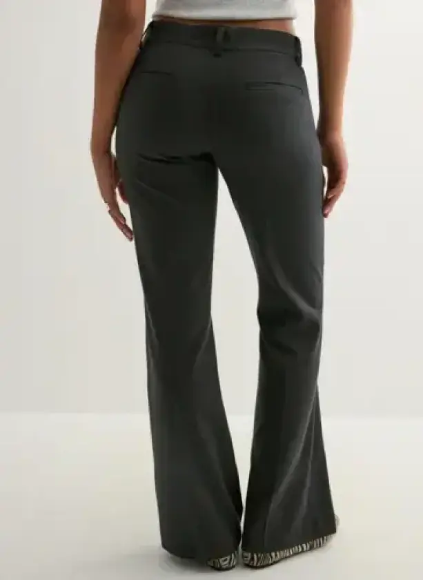 Grå - Low Waist Flare Suit Pants