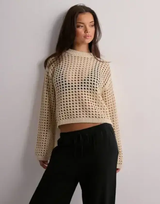 Beige - Jdyronda L/S O-Neck Pullover Knt