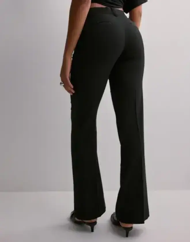 Svart - Low Waist Flare Suit Pants