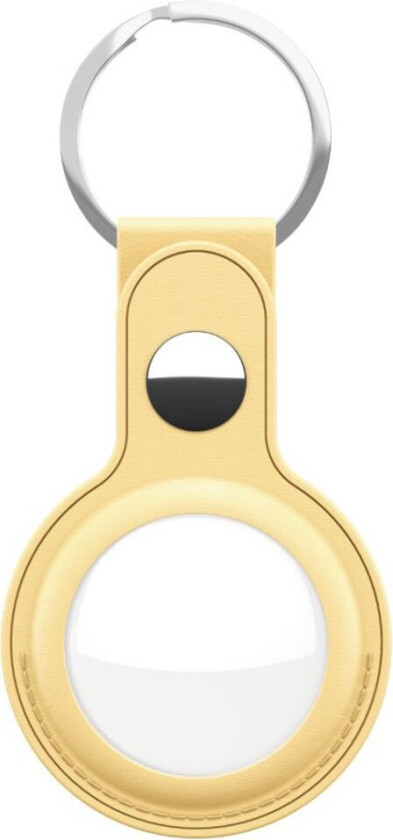 Keybudz - Leather Keyring for AirTag 2-pack (Color: Pastel Yellow)