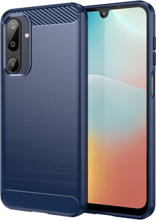 Samsung Galaxy M16 5G-etui Beskyttende telefondeksel Karbonfiberstruktur børstet - Blå