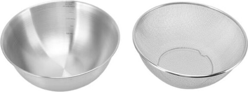 Bilde av Rustfritt Stål Sil Dørslag Rask Drenering 24CM Diameter Trygt Matvaregodkjent Materiale Salatbolle for Hjemmekjøkken Bolle+Mesh Skjerm