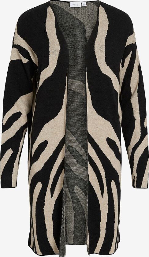 Kardigan viRil L/S Long Knit - Svart
